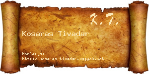 Kosaras Tivadar névjegykártya
