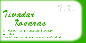 tivadar kosaras business card